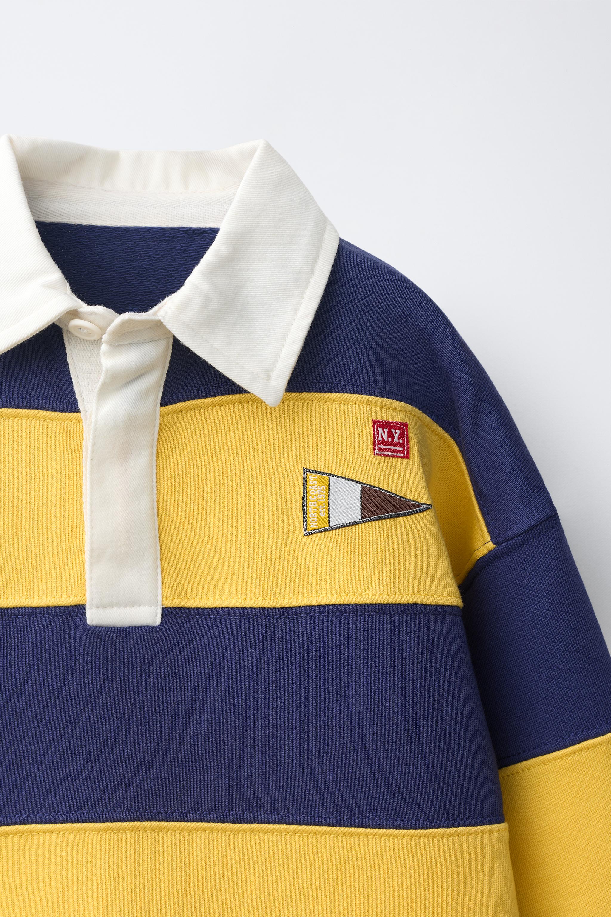 STRIPED PATCH POLO SHIRT